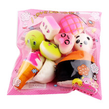 Zestaw 10 zabawek Kawaii Squishy Bread – wolno rosnący brelok antystresowy | Miniaturowe zabawki sensoryczne w kształcie jedzenia dla dzieci i