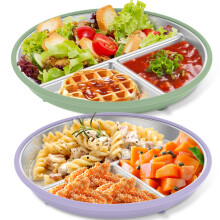 Juego de platos de acero inoxidable con ventosa para bebés, cuenco de metal seguro y fácil de limpiar para niños pequeños, kit de platos sólidos