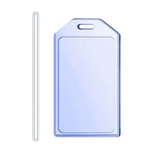 Transparent Rigid Luggage Tag with 6" Worm Loop, Business Card Window – Compatible with All Suitcases