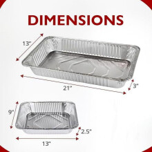 Disposable Chafing Dish Buffet Set: 3 Water Pans, 6 Foil Pans + Lids – Compatible with standard chafing dishes