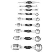 Offre spéciale ! Ensemble de 8 cuillères doseuses magnétiques empilables en métal, idéales pour la pâtisserie et la cuisine.