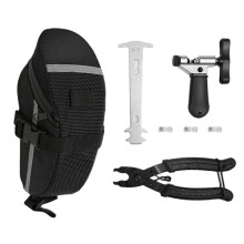Kit d'outils de réparation de vélo avec sacoche de selle