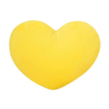 Coussin en forme de cœur 40 cm, emballé sous vide, doux et moelleux, en fausse fourrure, idéal pour la Saint-Valentin et comme doudou, jaune