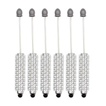6 stuks touchscreen pennen met balpen, 2-in-1 styluspen met kralen, stylus en balpen voor studenten, kunstenaars en volwassenen