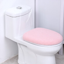 Housse de couvercle de toilette en microfibre douce de luxe, lavable en machine, 44,5 x 38 cm, dos en caoutchouc ajustable, convient à la plupart