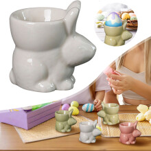 Bunny Egg Cup – Easter Bunny Candle Holder, Porcelain Ceramic Egg Cup for Spring Home Decor & Party Favors, compatible with BA