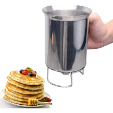 Distributeur de pâte à crêpes en acier inoxydable 900 ml – Entonnoir manuel pour crêpes, gaufres, cupcakes et gâteaux