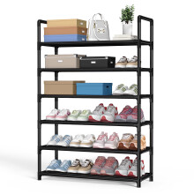 Étagère à chaussures à 6 niveaux, 80 cm (31,5 po), empilable, pouvant contenir 18 à 24 paires, étagère à chaussures en métal pour entrée,