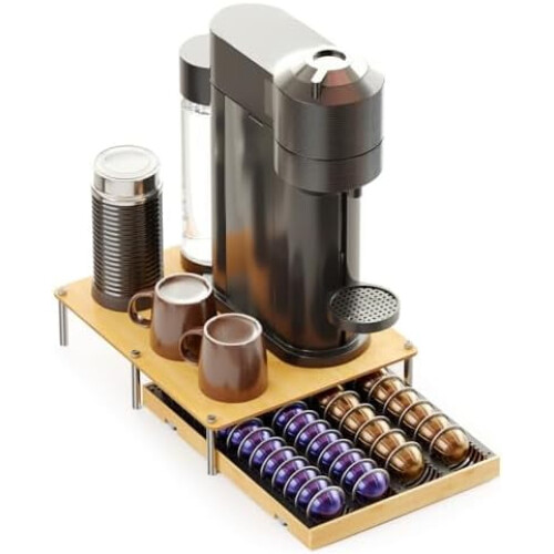 Συρτάρι θήκης καφέ από μπαμπού για Nespresso Vertuo – Καταστήματα 40 Μεγάλες ή 56 Μικρές