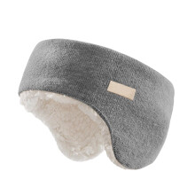 Ear Warmer Fuzzy Lined Winter Ear Headband Full Cover Cold Weather Ear Muffs and Bands for Running Cycling Soft Sleep Mask, Grey
