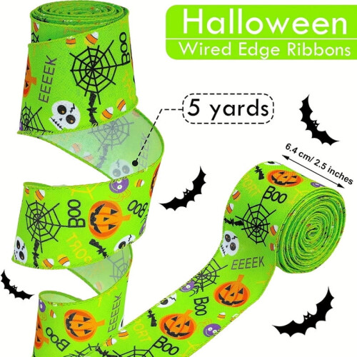 Halloween satijnen lint 2,5" x 5 yards 1