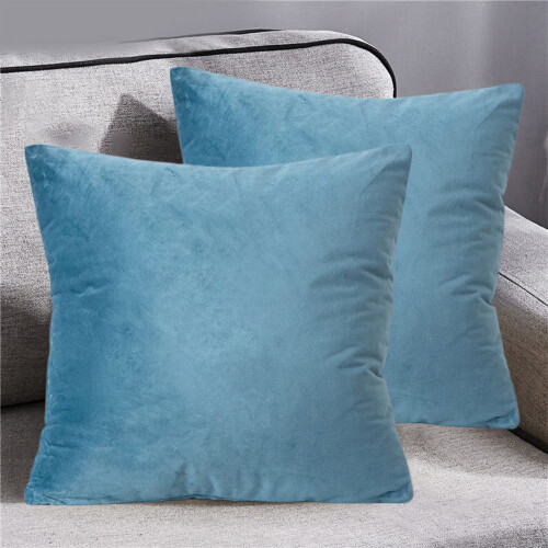 Coussin lombaire en polyester bleu 45 x 45 cm