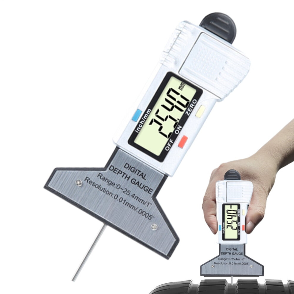 Digital Tire Tread Depth Gauge 0-25.4Mm, 0.01Mm Resolution, Handheld Wear Checker For Cars & Motorcycles 9027700013223