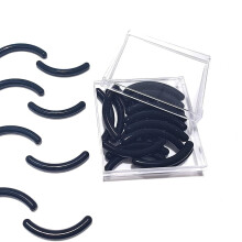 28pcs Eyelash Curler Refill Pads - Silicone Rubber Universal Eye Lash Curler Replacement with Clear Storage Box (Black)