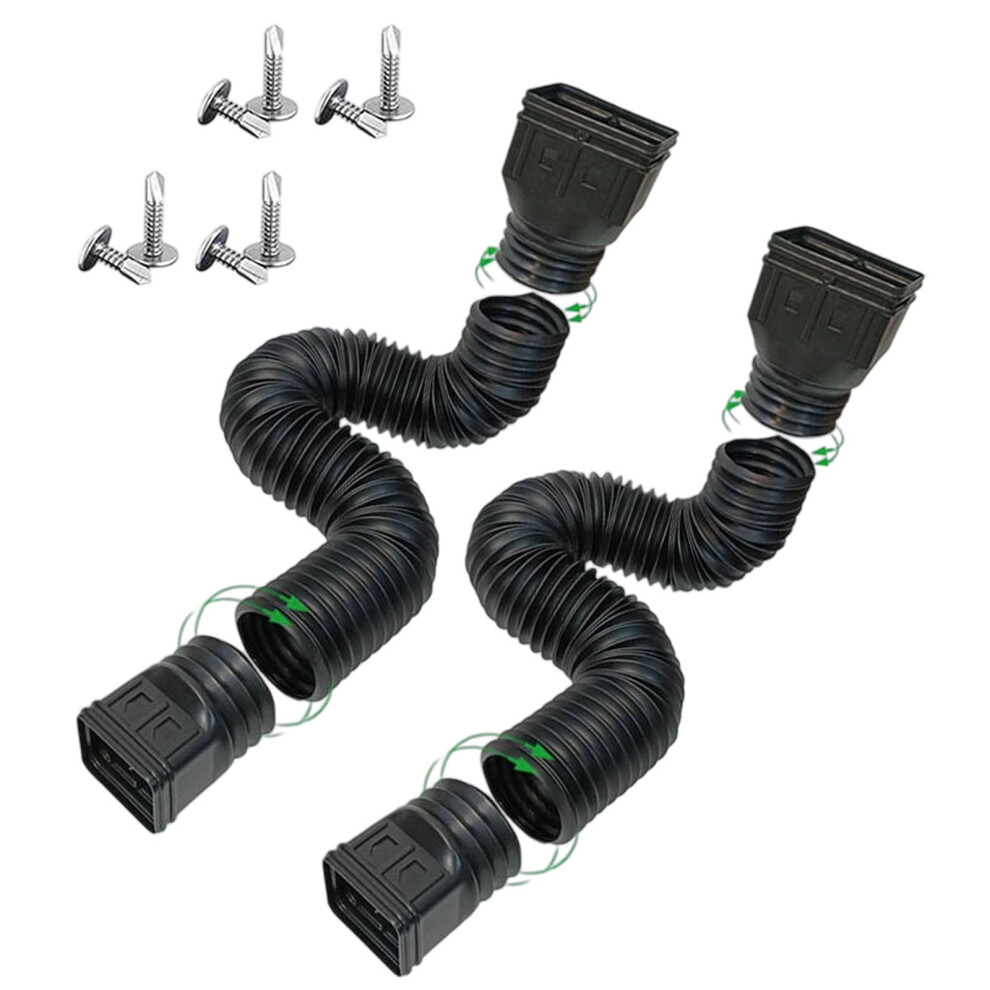 2-Pack Flexible Rain Gutter Downspout Extensions, Extendable 21Â68", Compatible With Standard Downspouts 9027700014626