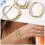 Conjunto de 3 pulseiras de cabelo douradas circulares para meninas. 3