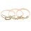 Conjunto de 3 pulseiras de cabelo douradas circulares para meninas. 6