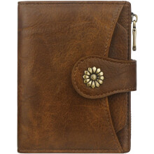 Womens Wallet,RFID Blocking Wallet Women Soft Leather Bifold Small Wallets For Women Card Holder With Removable ID Window(khaki)