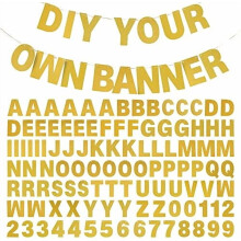 Kit per striscione glitterato con lettere dorate (1 set)
