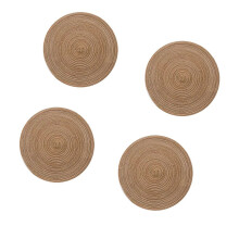 4-delige minimalistische eettafelmatten 30x30cm geweven-Khaki
