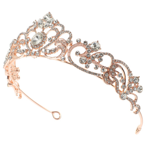 Rose Gold Rhinestone Bridal Tiara