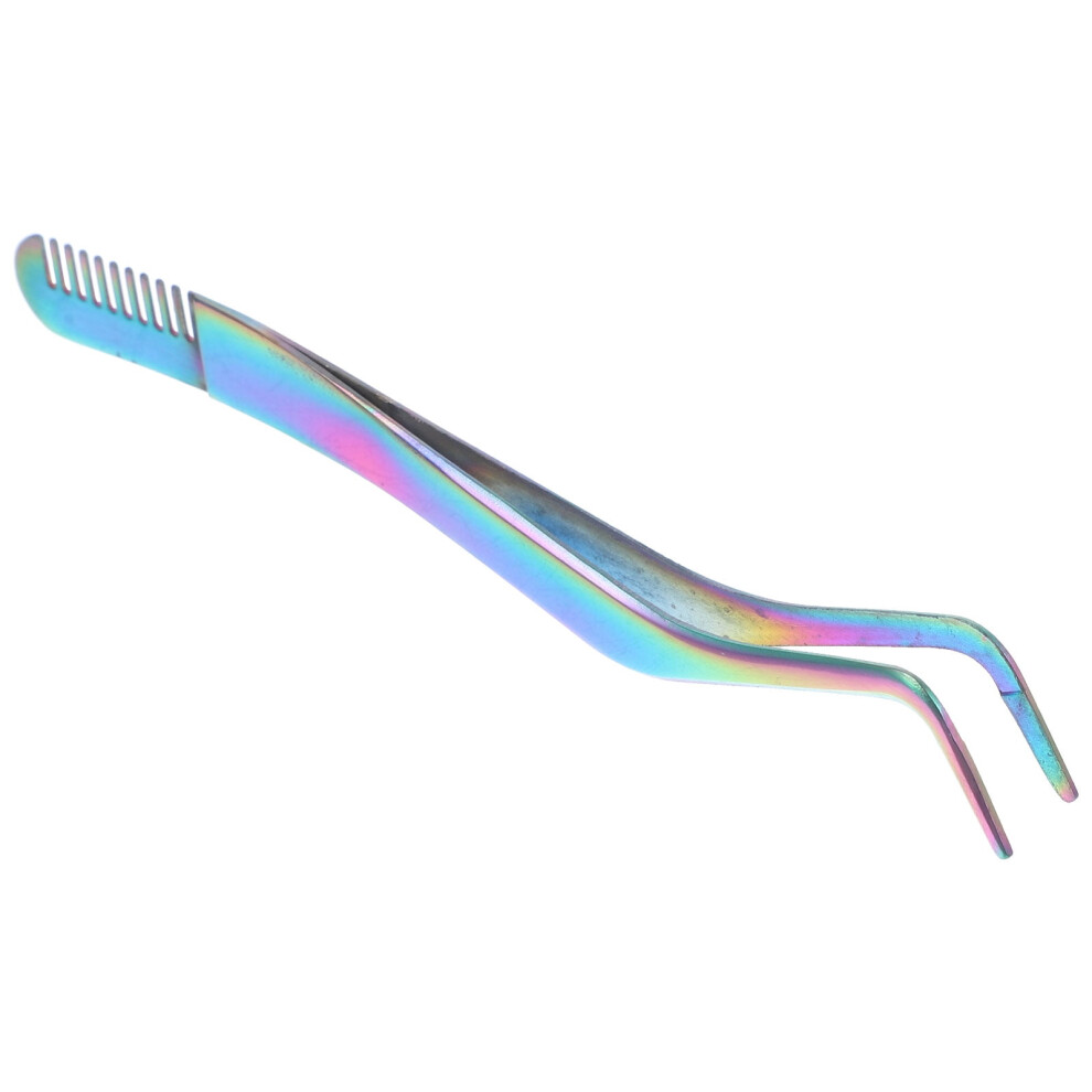 1Pack Eyelash Tweezer Lash Extension Tweezers Stainless Steel For Cluster Lashes 4.72X0.39X0.12in