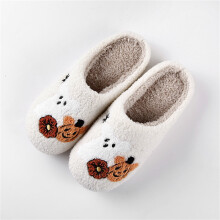 Pantoufles d'hiver pour femmes, motif Halloween (1 paire)
