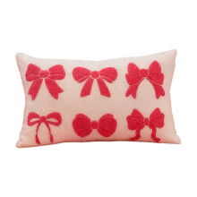 Eleganter, getufteter Kissenbezug mit Stickerei und-30x50CM rosa