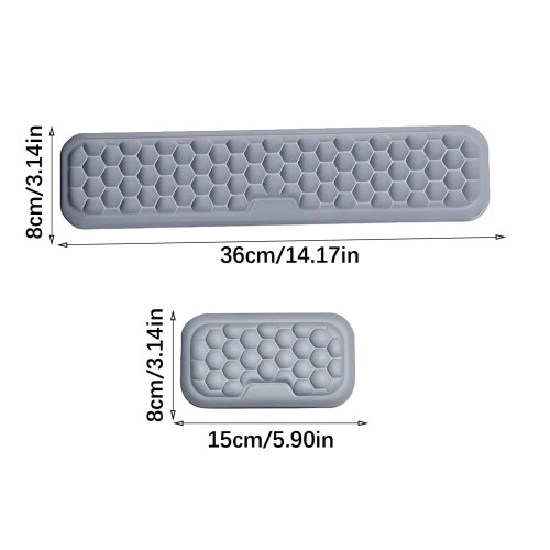Repose-poignets de clavier gris texturé pour massage (1 pièce) 2