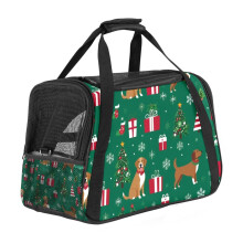 Christmas Animal Dog Portable Dog Carrier Bag & Cozy Cat Carrying Case for Small Pets,Puppy Soft-Sided Pet Travel Bag