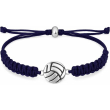 Braccialetto con ciondolo a forma di pallone da pallavolo, regolabile, unisex, 1 pezzo