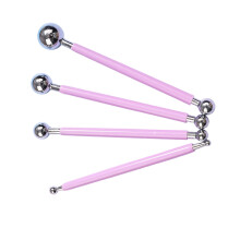 4Pcs Doppel Kopf Ton Punktierung Stift Doppelseitige-Lila