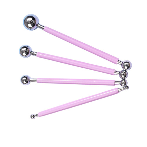 4Pcs Doppel Kopf Ton Punktierung Stift Doppelseitige-Lila