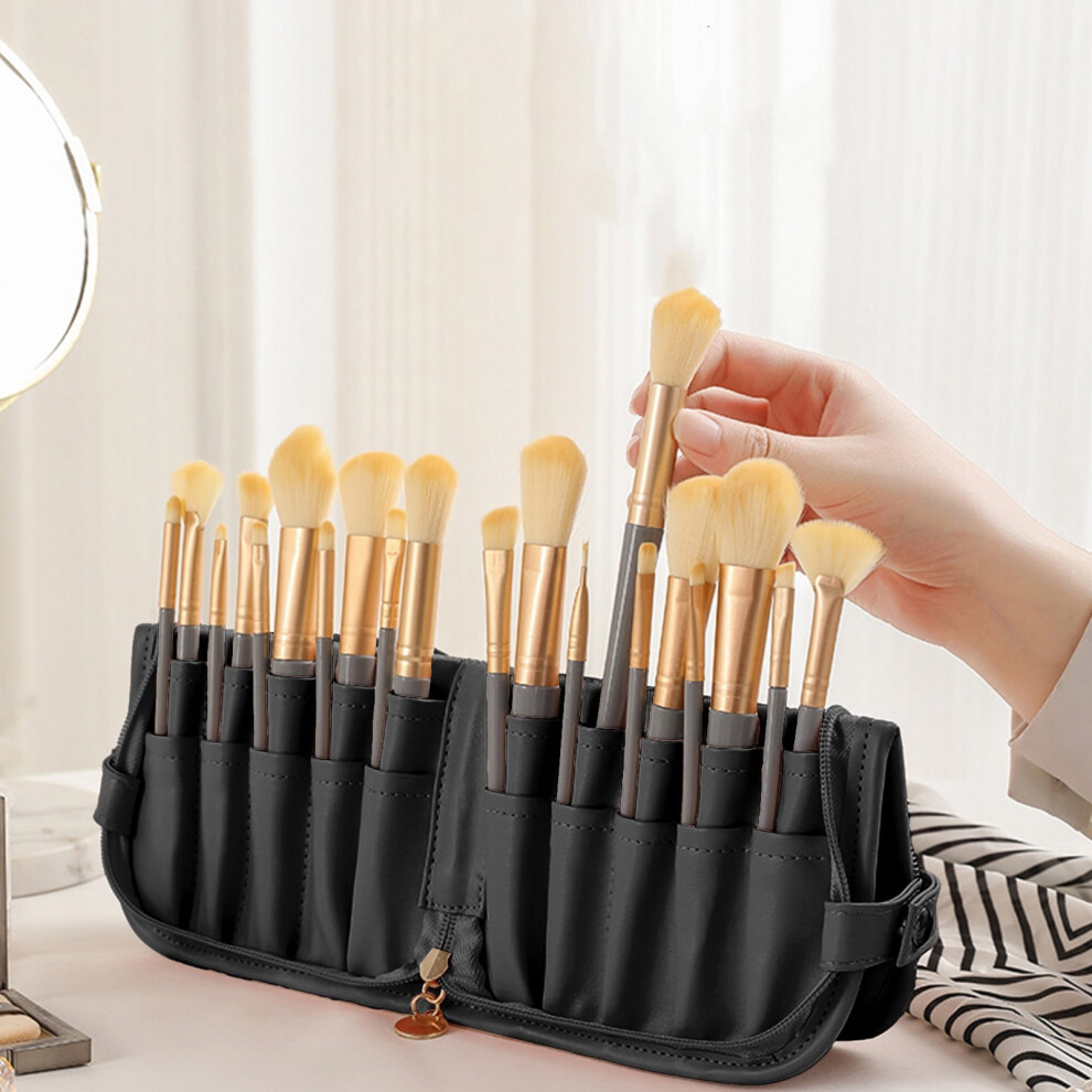Makeup Brush Organizer Folding Travel Cases Makeup Brushes Stand-up Cosmetic Bag Artist Storage