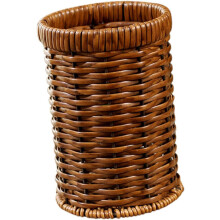 Woven Utensil Holder – Countertop Cutlery Organizer Basket for Kitchen, Dining, or Workspace; Silverware Drying Basket; 6.144.094.09 in; Brown