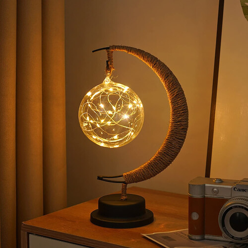 Lanterna da Lua Encantada com Luz Quente – Alimentação USB