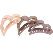 Pinzas para el cabello con forma de corazón, colores surtidos, paquete de 3