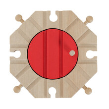 Wooden train track connector for kids' railway set
