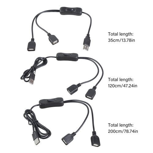 Διπλό καλώδιο φόρτισης USB με διακόπτη ενεργοποίησης/απενεργοποίησης Έξοδος Fast5V2A 2