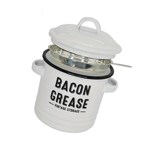 Multifunction Condiment Container Enamel Double Ears Easy-White