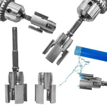 Pipe Thread Cutting Tool for PVC Pipes 1/2" & 3/4", Internal/External, Compatible with Electric Drill