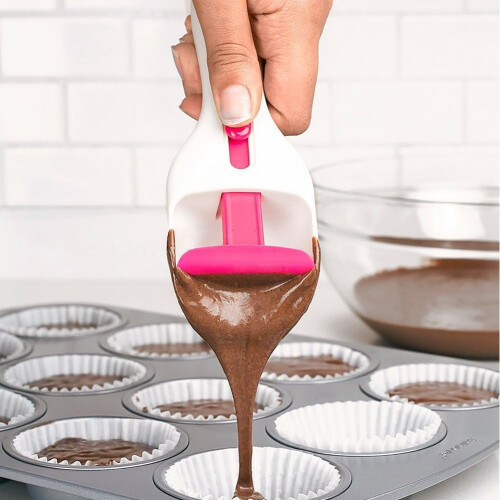 2 σέσουλες για cupcakes με συρόμενο κουμπί – Έμβολο σιλικόνης για ομοιόμορφη διανομή 1