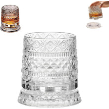 Verre à whisky rotatif en cristal 3,94 x 3,46 pouces