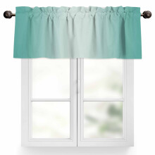 Ombre Valance42x18in Verde Turcoaz Filtrare Lumină
