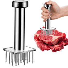 Ablandador de carne de acero inoxidable, 18 agujas, 2,32 x 1,93 x 5,67