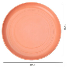 10PCS Kitchen Accessories Plastic Wheat Straw Plates Round Unbreakable Dinner Plates 15cm Microwave Safe Tableware Salad