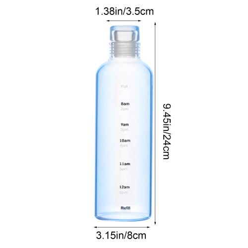 Διαφανή μπουκάλια νερού 750ml με καπάκι, κανάτες νερού με διαβάθμιση 9,06"x2,95", 2
