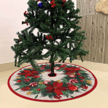 Christmas Tree Skirt Multicolor Cloth Tree Skirts for Xmas Decor, Party Festive Merry Christmas Decorations for Home, 35"