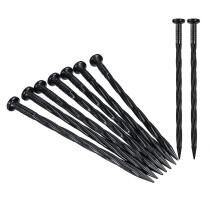 50 Pcs 8 Inch Nylon Spiral Landscape Anchoring Spikes for Weed Barriers, Artificial Turf, Tent, Garden Lawn, Yard Decor, Heavy Duty, Black