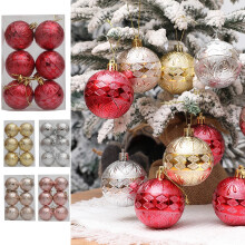 Ensemble de 6 décorations de Noël style ferme, boules incassables à suspendre pour sapin de Noël, décoration intérieure et festive –